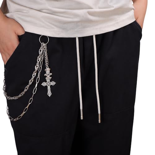 Vivian&CD Jean Chain Belt for Men&Women, Pocket Chain Goth Punk Chain Belt Chain Layered Chunky Pants Chain and Vintage Hip Hop Wallet Chain Jewelry Accessory for Women Men3