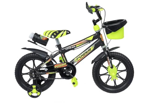 Image of NORMAN JR BMX Collection - Bike for Boys and Girls, Kids' Bicycle 14 Inch with Training Wheels for Ages 3-7 Years Old, Toddler Bike with 95% Assembled- Parrot Green