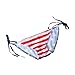 Loel® Sexy Lady Padded Athletic Two-Piece USA American Flag Fringe Tassel Swimsuits (L)