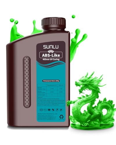 Image of SUNLU ABS-Like 3D Printer Resin, 405nm UV Curing Photopolymer Rapid 3D Resin for 2K 4K 6K 8K LCD /DLP /SLA 3D Printers, Non-Brittle & High Precision & Low Shrinkage, Clear Green 1KG