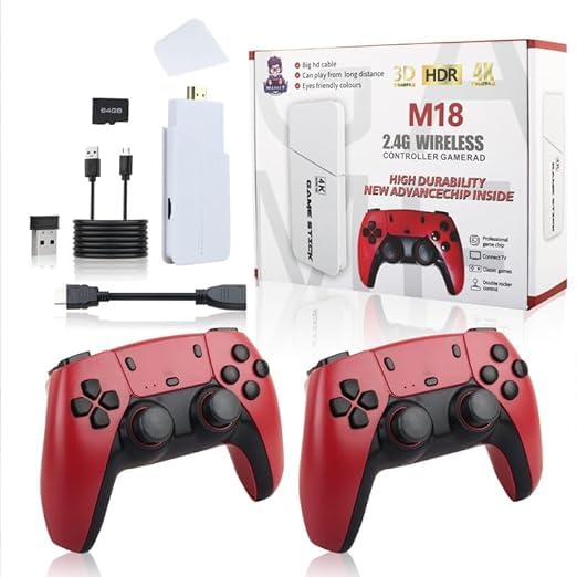 DXP Mi18 64GB Game Stick Lite | 4K Retro TV Game Console | Dual Wireless Controllers | 10,000+ Classic Games | Plug & Play Entertainment System 3