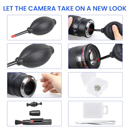 Image of ZORBES Professional 14-in-1 Camera Cleaning Kit, Camera Cleaning Travel Kit for DSLR Camera Canon Sony Nikon, Ideal for Cleaning Lenses, Cameras, Filters, Displays, Monitors, Game Consoles, Keyboard