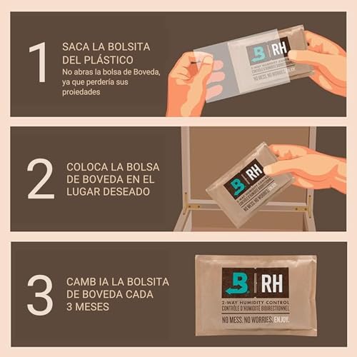 Evite cogollos secos y puros estropeados usando el control de humedad Boveda 58% de 8 gramos 3