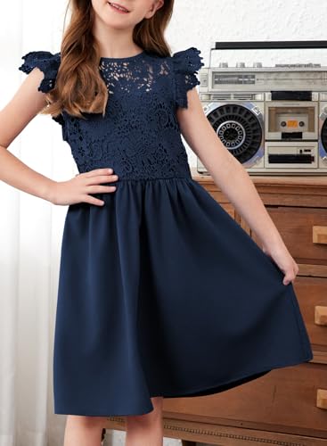 blibean Teen Girls Flower Dresses Semi Formal Sleeveless Wedding Dress Size 6-15 Years2