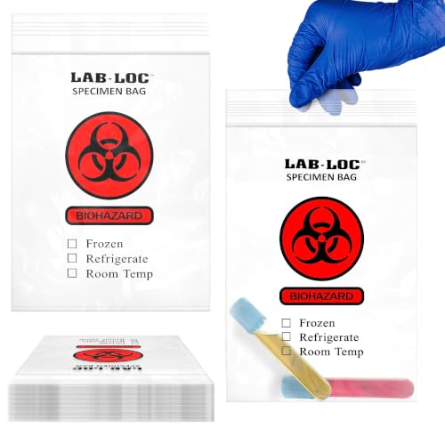 Image of APQ Biohazard Specimen Bags 6 x 9 Inch, Pack of 1000 Clear and Red Biohazard Bags with Reliable Zipper, Bright Print, 3 Wall Polyethylene Specimen Biohazard Bag 2 Mil Thick, Waterproof and Durable