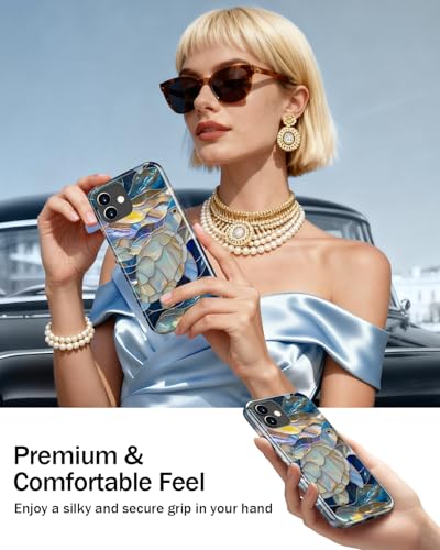 Image of Goodon for iPhone 12 Mini Case Cute - Wireless Charging Compatible - Dual-Layer Hard Shell + Silicone Cover - Protective Phone Case with Trendy Designs for Women - Abstract Sea Turtle | Dual-Layer Hard Shell + Silicone, Slim Fit Protective Phone Cover with Wildflower Designs for Women Girls