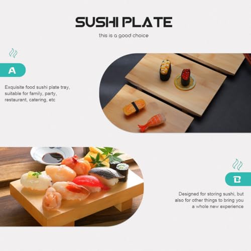 Plato japonés estilo sushi rectangular mediano miniatura 3