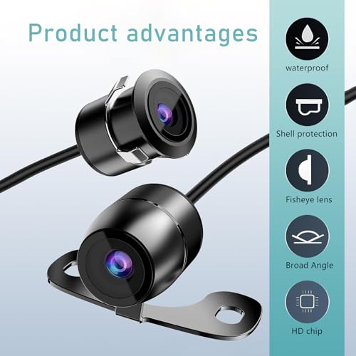Image of 1 PC Car HD Rearview Camera Kit, 170 Wide-Angle Butterfly IP68 Waterproof Anti-Vibration Camera + Video Cable + Power Cable + Two Mounting Screws, Modification Accessories, for Cars (Black)