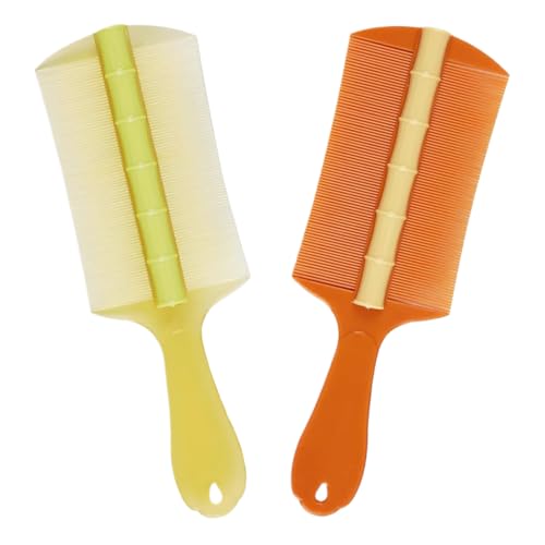 ZORVYN 2 PCS Peine Antipiojos y Anticaspa de Doble Cara con Mango, Peines para Hombres, Mujeres, Adultos, Niños, Gatos y Perros (Verde + Naranja)