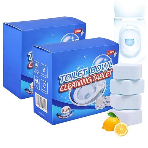 Pastiglie per la pulizia del WC, confezione da 12, detergente per WC, deodoranti per, pulizia profonda e fresca, deodoranti per ambienti a lunga durata per la famiglia e il bagno (2Pezzo)