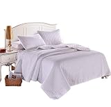 Everest Supply Full White Solid Color Box Stitch Quilted Bedspread Coverlet 86 by 86 inches Plus 2 S