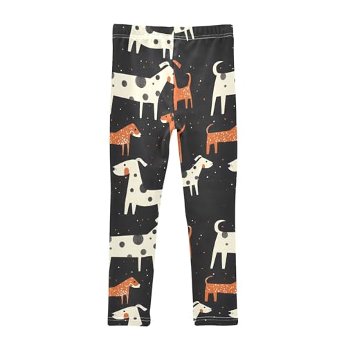 Dogs Pattern Girls Leggings Ultra Soft Compression Yoga Gym Pants for Kids 4-10T2