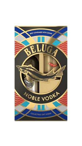 Beluga Noble Vodka Fish Rocks Glass Gift Set 700ml