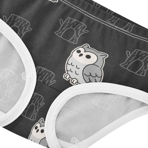 Girls' Underwear Cute Bird Owl Black White Toddle Brief Panties 23014834