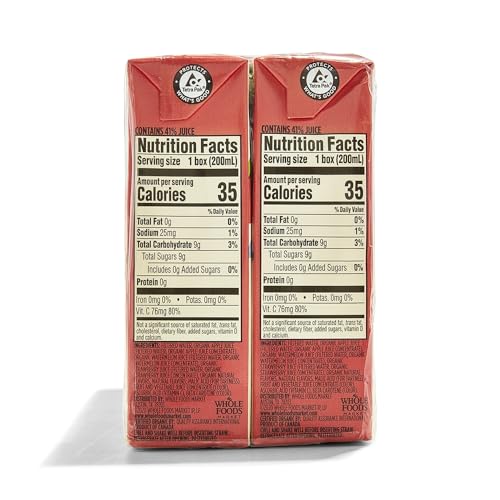 Image of 365 by Whole Foods Market, Box Juice Reduced Sugar Watermelon Strawberry Organic, 6.75 Fl Oz, 16 Pack