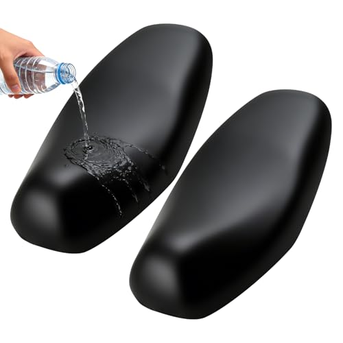 JSMTKJ Funda para Asiento de Moto Universal, 2PCS Ajustable Funda Moto Impermeable UV, Funda Asiento Motocicleta Protector de Funda de Cojín de Polvo Impermeable