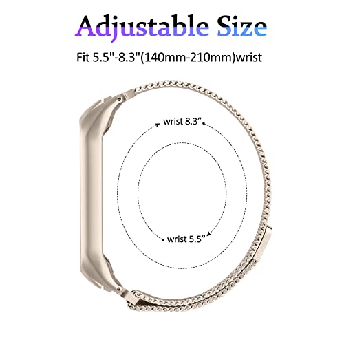 Image of Tobfit Magnetic Strap Compatible for Xiaomi Band 5 /6 (Watch Not Included), Stainless Steel Chain Strap with Magnetic Buckle, Sport Replacement Watchstrap for Women Men