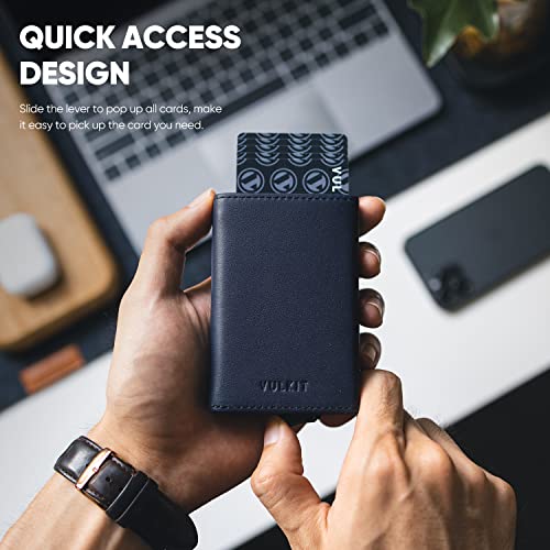 Image of VULKIT Pop up Wallet Minimalist Cash Wallets RFID Blocking Leather Smart Credit Card Holder with Magnetic Closure for Men
