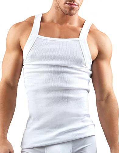 Photo 1 of **USED** papi Men's 3-Pack Cotton Square Neck Tank Top X-Large White