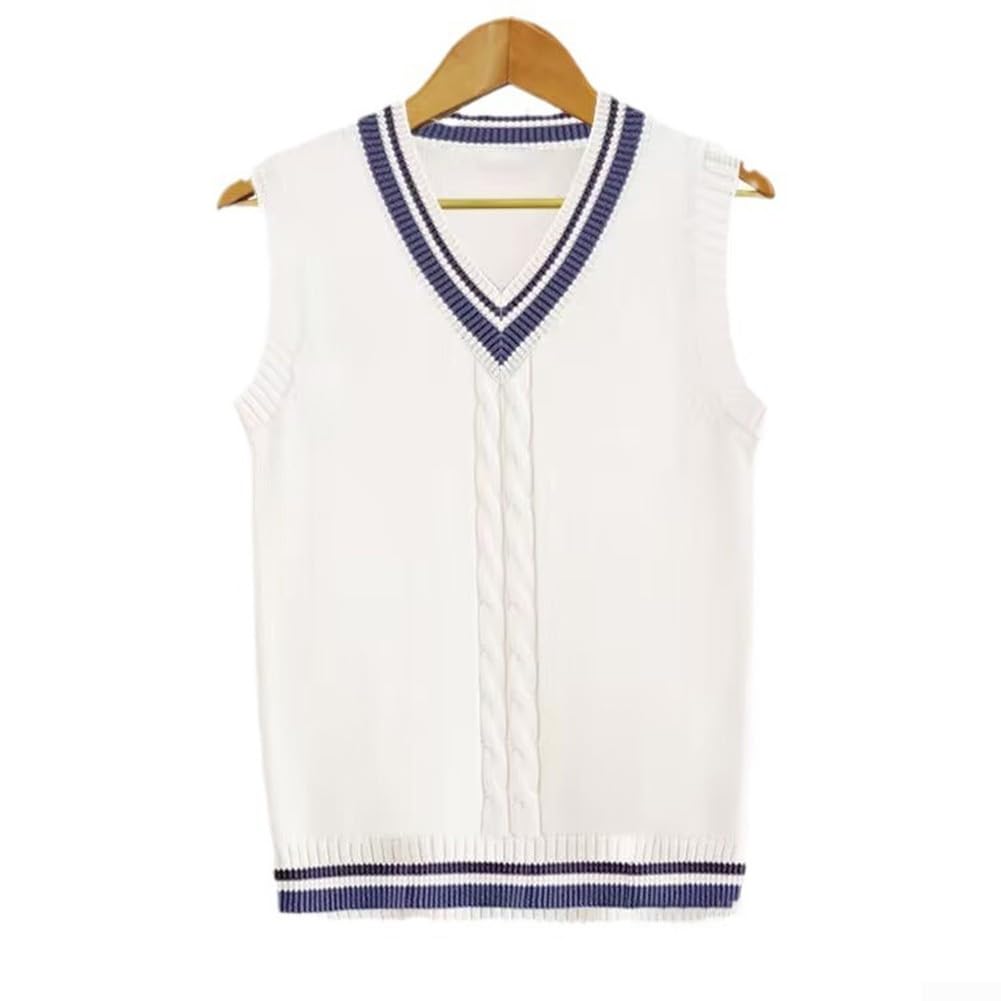 Chaleco de punto casual para hombre con mezcla de algodón y cuello V 8