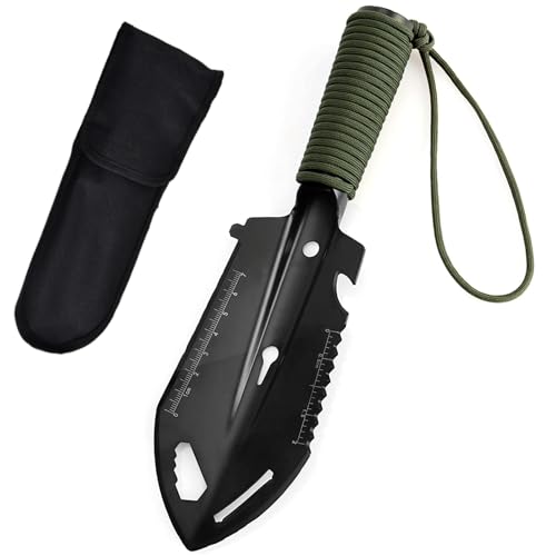 Paleta de supervivencia 9 en 1 para mochilero, pala de camping, multiherramienta, pequeña pala táctica de mano para cavar, jardinería, senderismo al aire libre