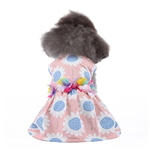 Vestidos para cães Vestidos Confortáveis ​​Decoração Floral para Meninas Vestidos para Gatos de Prim