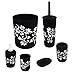 Durable 7 Piece Printed Bathroom Set in Black