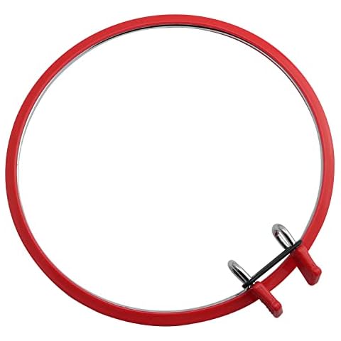 XGNG Spring Tension Embroidery Hoops, Spring Tension Embroidery Hoops ,Cross Stitch Hoop,Metal Spring Tension Embroidery Hoop, Red Cover