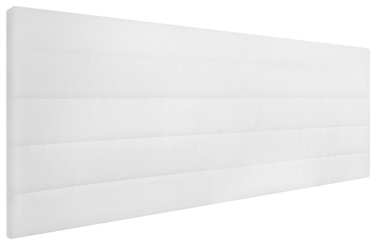 HOGAR24 ES | Cabecero Tapizado GIO | Cabezal de Cama Acolchado | Tapizado en Polipiel de Alta Gama | Color Blanco | Medida: 140x55x3 cm (Cama 135/140 cm)