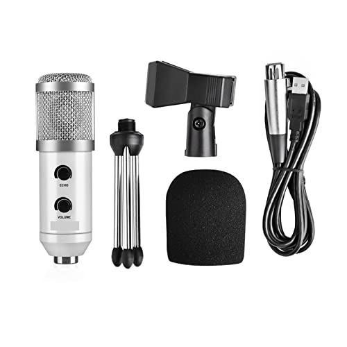 Microphone USB à condensateur avec trépied pour PC et Mac
