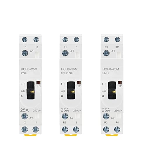 Contactor modular HCH8-25M 2P 16A 20A 220V con selector manual para carril DIN residencial