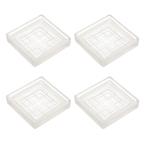 sourcing map 4pcs 3x3 in Rubber Furniture Caster Cups Square Chair Leg Floor Protectors Non-Slip Furniture Pads Grips Stoppers for Hardwood Floors, Transparent (Fit 1.4-2.2 Inch Chair Leg)