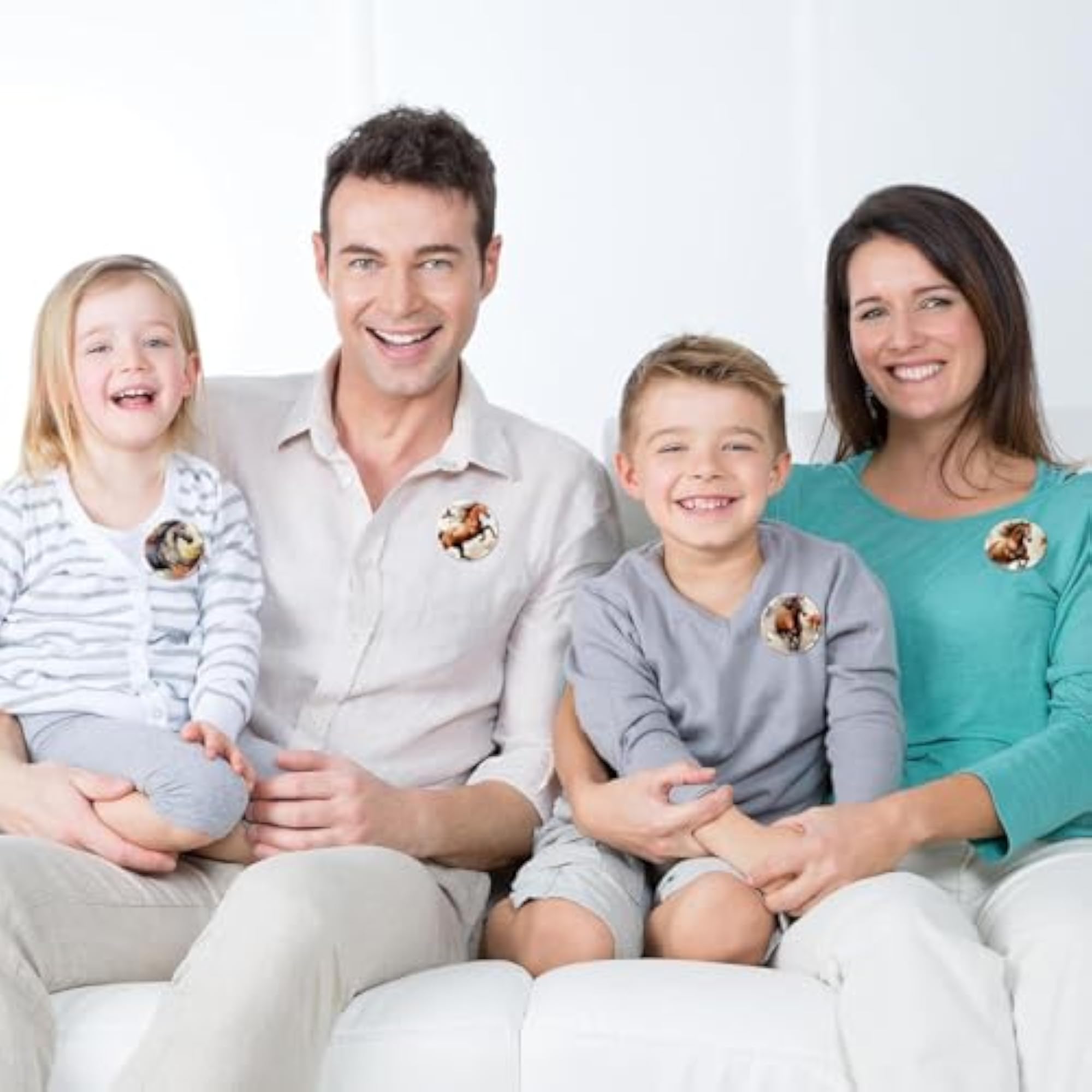 6-Pack Kids' Beautiful Horse Button Pins, Personalizing Brooches