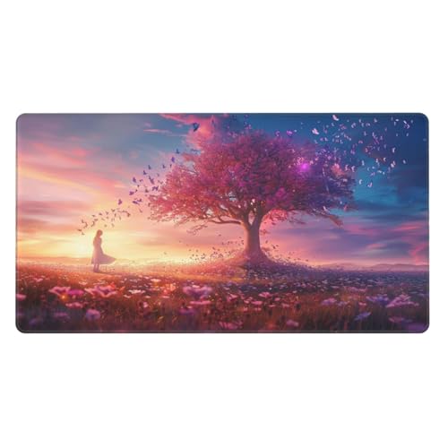 Tapis De Souris Ville Tapis De Souris Gaming XXL 1000X500X3Mm Tapis Souris Paysage Tapis De Bureau sous Main avec Base en Caoutchouc antidérapante, Mouse Pad À Bords Cousus, pour Gaming Accessoire