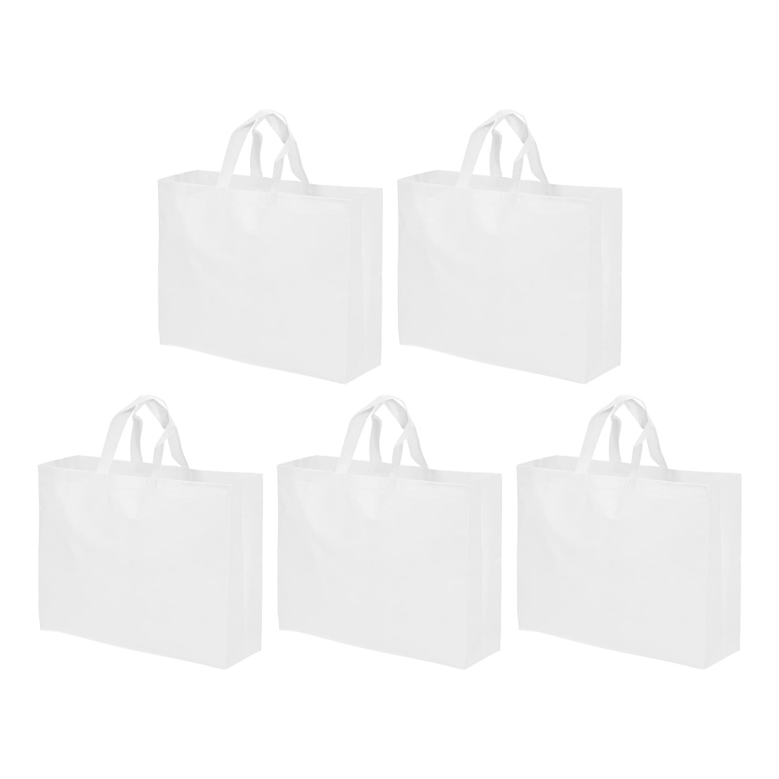 YOKIVE 10 Pack Reusable Gift Bag, DIY Blank Non-Woven Tote Bags, Great for Arts Crafts Grocery(White, 35 x 45cm)