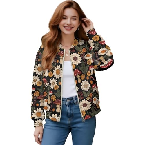 Yuosegray Daisy Lightweight Warm Zipper Jacket Women Plus Size with