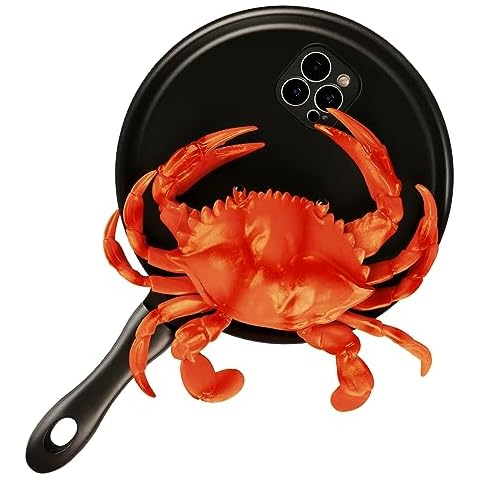 TRADAY 3D Frying Pan Phone Case for iPhone 14 Pro Funny Skillet Phone Case Novelty Food Phone Case Cover