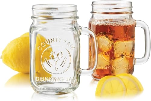 Iced Coffee Cups, Bubble Tea Beaker, Overnight Oats Mug, Home Made Glass Preserving Jar, Drinking Glass, 500 ml, Set of 2