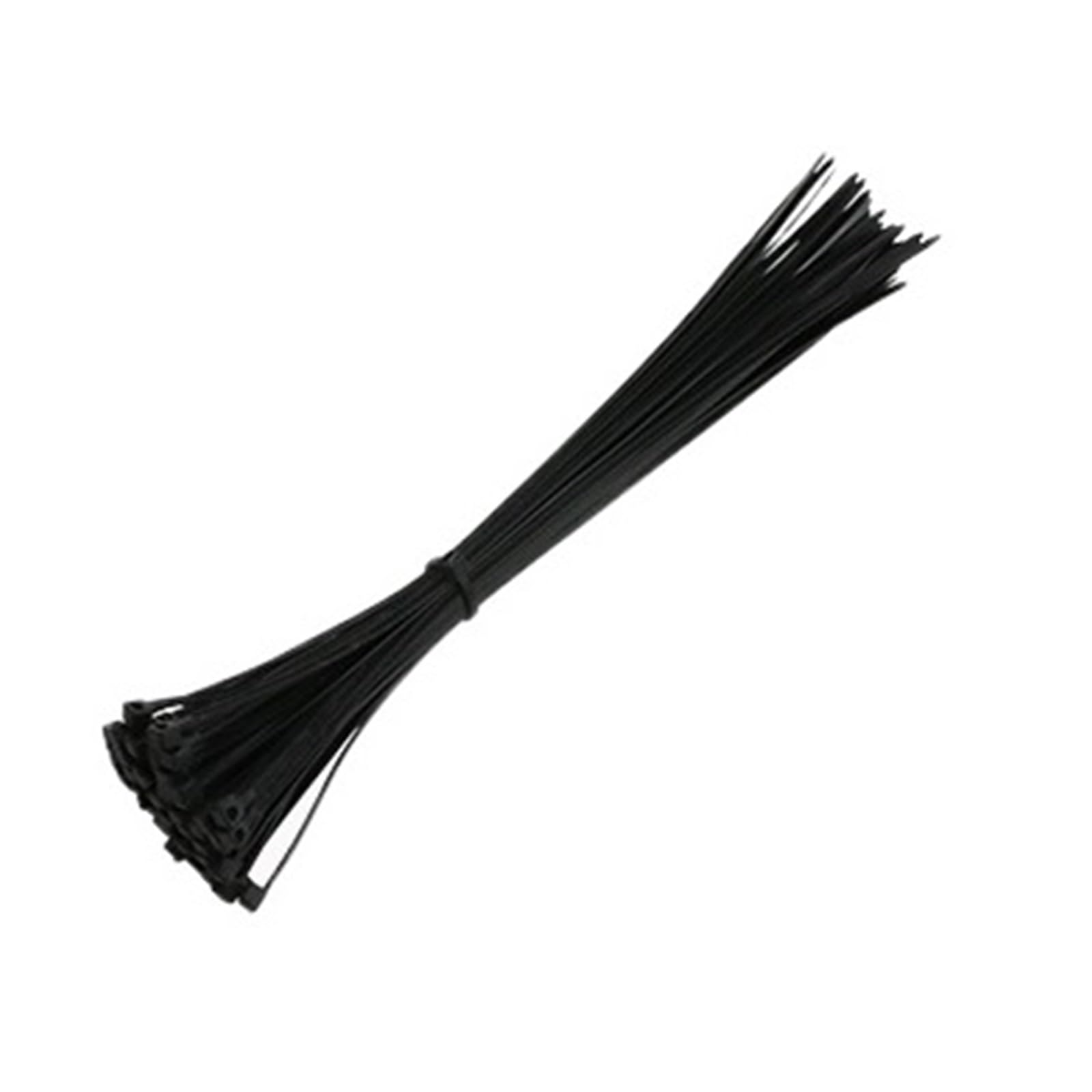 Eqqhjl Black Nylon Cable Tie Buckle， Self-Locking Nylon Cable Ties 100 Pcs Multicolor 3X200 Mm(Black)