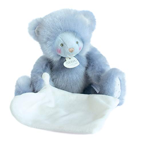 Peluche Ourson Avec Doudou Mouchoir le cadeau de naissance idéal pour un petit garçon