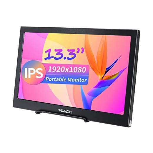 WIMAXIT Bärbar HDMI-skärm, 13,3 tum IPS 1920 x 1080 16:9 skärm aluminiumhus HDMI-skärm spelskärm för PS3/PS4/X box/Raspberry PI