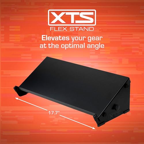 Image of XTS Flex Stand, Desktop Stand with Tray for FX Pedals / Synths / Audio Interfaces / MIDI Controllers, Holds 2-4 Pedals or Machines, 17.7 inch Width, Fits Digitakt & Digitone / SP-404 MK2 / MPC One & more