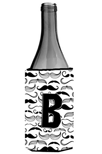 Caroline's Treasures CJ2009-BLITERK Letra B Bigode Inicial Garrafa de Vinho Isolador de Bebidas, Ga