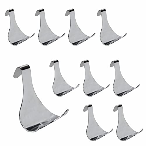 SUL Chrome Plated Moulding Hook Picture Rail Hooks Hangers Picture Moulding Rail Frame Hook Hangers for Art Exhibition Gallery Picture Billboards Hanging Clothes Keys Holder CHROME (10 PK)