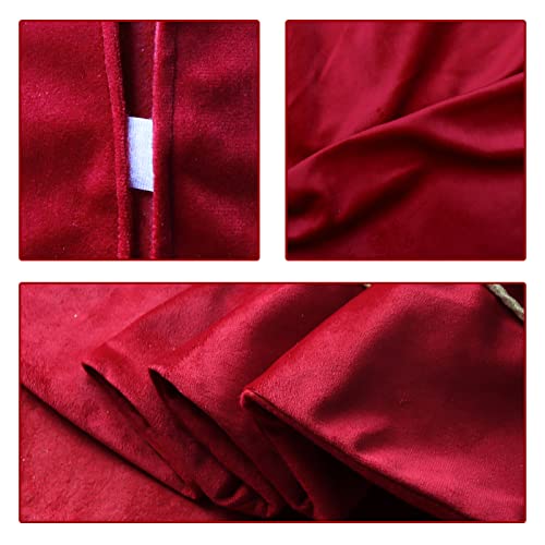 Bunny Chorus IV-906 Christmas Tree Skirt, 48 Inches Velvet Fur Plush Red Tree Skirt thumb #4