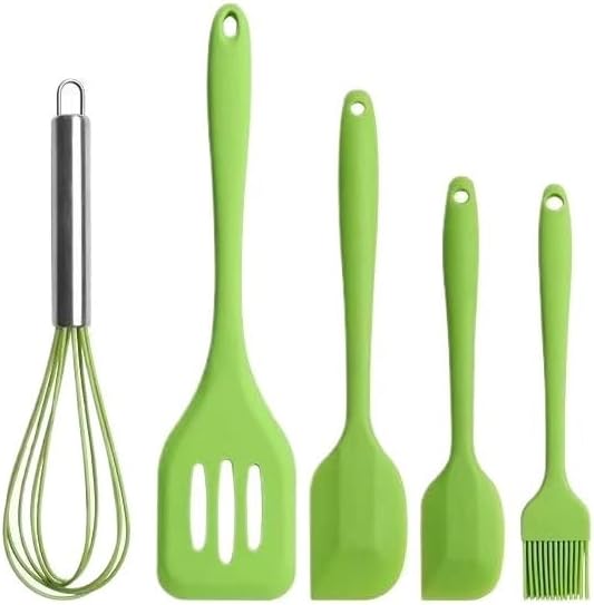 Kitchen Whisk Kitchen Spatula Set Setbaking Tools Cookware 5pcs Silicone Spatula Set, Kitchen Utensils Set High Temperature Resistant Kitchen Gadgets With Stainless Whisk Gadgets Kitchen Tools