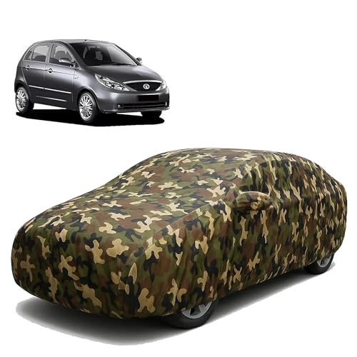 Image of Sulfar 100% Waterproof Car Body Cover for Tata Indica Vista - Triple-Stitched Dustproof UV, Heat & Rain Protection with Mirror Pockets, Full-Bottom Elastic & Free Storage Bag - All-Weather Indoor Outd
