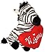 GH Peluche Zebra con Cuore Ti Amo Piccolo 20 cm Adatto a Juventus Tifoso Pupazzo SanValentino Peluche Ti Amo per Lui per Lei Innamorati Amore