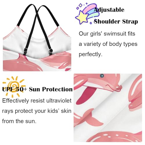 Image of Girls One Pieces Swimsuit Cute Beach Swimwear with Adjustable Strap 3-10 Years