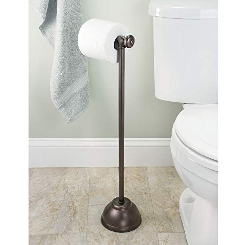 Mdesign Decorative Metal Toilet Paper Holder Stand And Dispenser For Bathroom And Powder Room - Holds Mega Rolls - Bronze #TOP1